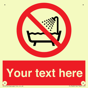 Custom Do not use this device in a bathtub shower or water-filled reservoir